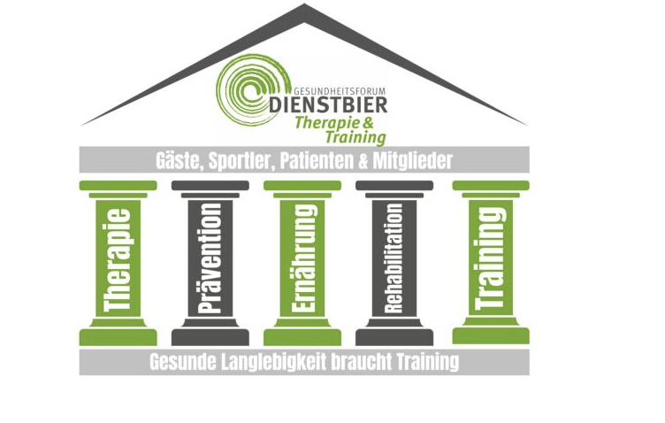 Originales Säulenmodell: Therapie, Prävention, Ernährung, Rehabilitation und Training